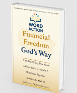3D book cover of Financial Freedom God’s Way, a 60-day faith-based devotional on money, gratitude, abundance, and biblical stewardship