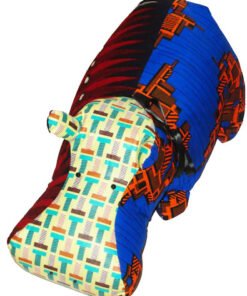 AfriBloom handmade plush hippo with wax fabric details