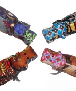 AfriBloom handmade plush hippo with wax fabric details