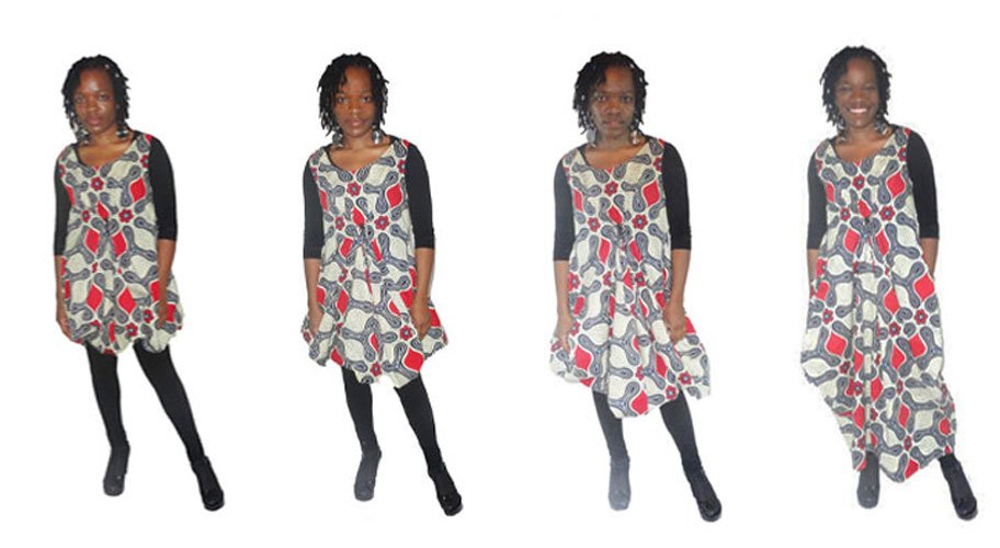 Afro-fusion handmade dress adjustable 4-way by AfriBloom