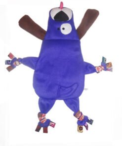 Handmade baby comfort toy – dog plush blanket with African wax print, back view