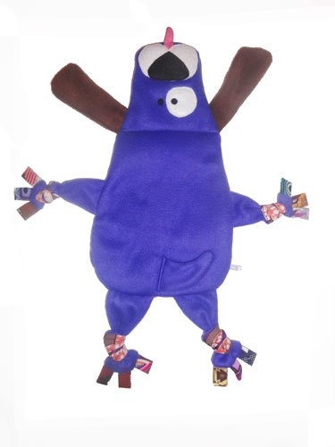 Handmade baby comfort toy – dog plush blanket with African wax print, back view