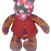 Handmade African wax baby bear plush toy by AfriBloom, soft fabric teddy bear for babies and toddlers, ethical gift made in Belgium