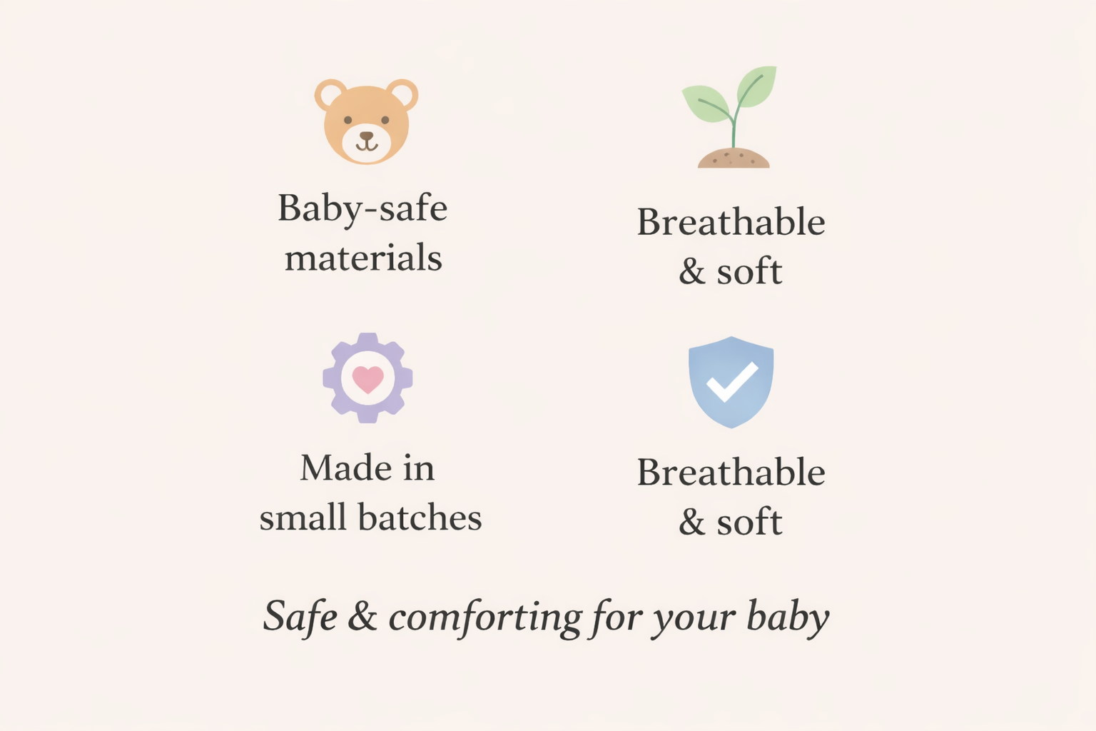 Handmade baby nursery set detail showing stitching and wax fabric bias, premium craftsmanship made in Belgium