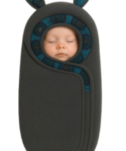 Fleece baby swaddle with bunny ears and African Print wax trim – MiniBloom AfriBloom