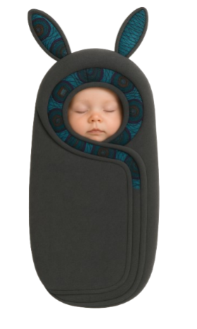 Fleece baby swaddle with bunny ears and African Print wax trim – MiniBloom AfriBloom