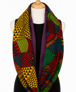 Alternative view of AfriBloom Infinity Scarf – Wax & Soft Fleece | Warm, Stylish Loop Scarf– One size fits all (adult)