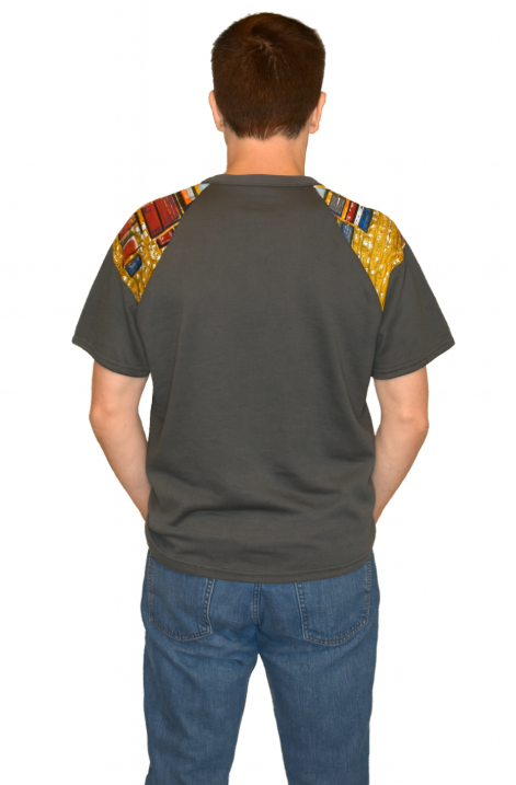 AfriBloom Men’s Short-Sleeve Sweater – African Wax Accents - Image 3