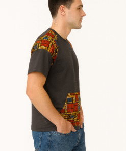 Alternative view of AfriBloom Men’s Short-Sleeve Sweater – African Wax Accents