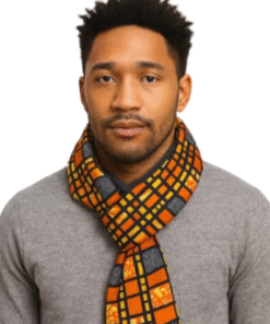 African print handmade scarf for adults, unisex winter accessory with colorful wax fabric