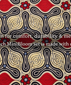 African print fabric detail for newborn essentials set, handmade crib bumper, sleeping bag and organizer in wax cotton