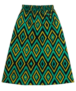 Alternative view of AfriBloom Wrap-Tie Dress • 2 Lengths (Knee / Ankle) • Side Zipper • Elastic Waist • African Print