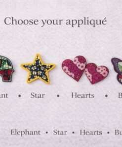 Choose your appliqué for African print baby bedding set – elephant, star, hearts or butterfly patch options