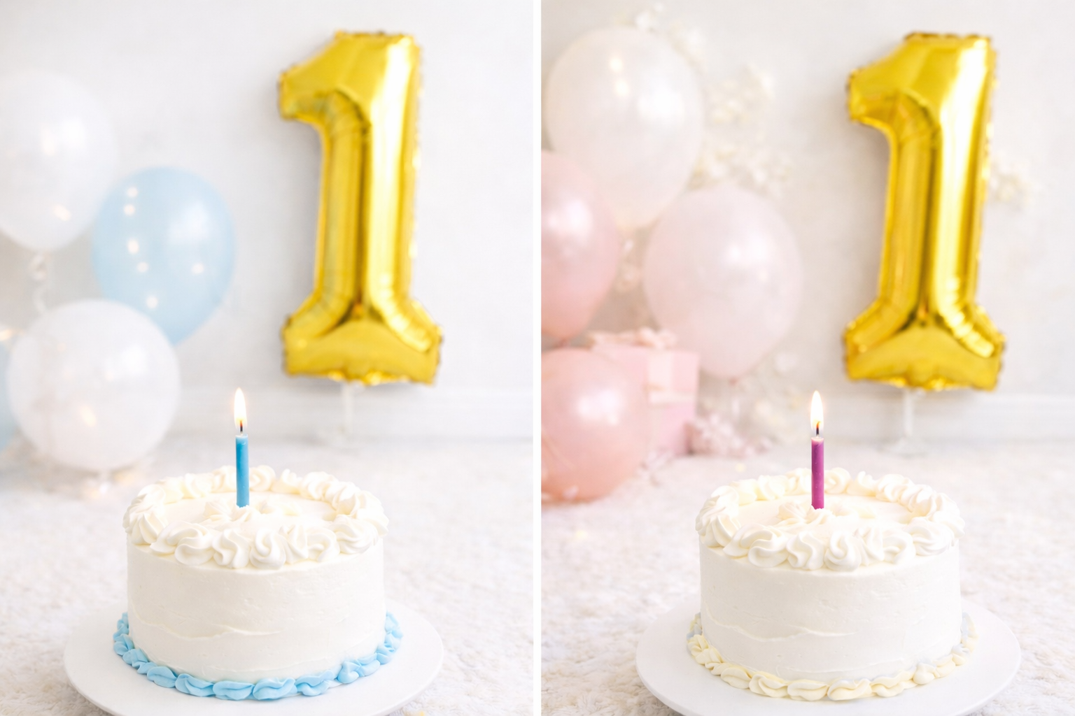 First birthday cake with number one candle and African print baby outfit for a 1-year-old