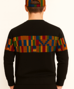 Alternative view of Triangle Unity Bundle – Matching African Print Sweatshirt & Cap | Afro-Fusion Streetwear by AfriBloom