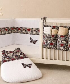 African print newborn essentials bundle with crib bumper sleeping bag and crib organizer handmade baby bedding set