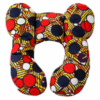 AfriBloom newborn support pillow made with African wax fabric, ergonomic butterfly-shaped cushion for baby car seat and stroller
