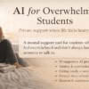 AI for Overwhelmed Students – digital mental health guide with AI prompts to reduce anxiety, overthinking, and burnout
