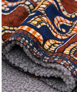 Fleece-lined African print matching scarf set, soft warm handmade parent and baby scarf