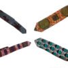 Set of African wax print neckties by AfriBloom in slim fit and classic width, handmade men’s ties with colorful Ankara patterns, made in Belgium