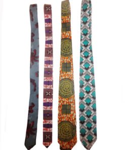 Set of three handmade African wax print neckties by AfriBloom, slim fit and classic width ties for men, ethical fashion accessories made in Belgium