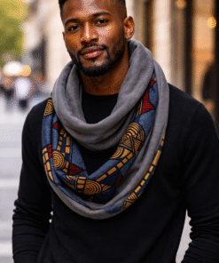 AfriBloom Infinity Scarf – Wax & Soft Fleece | Warm, Stylish Loop Scarf– One size fits all (adult)